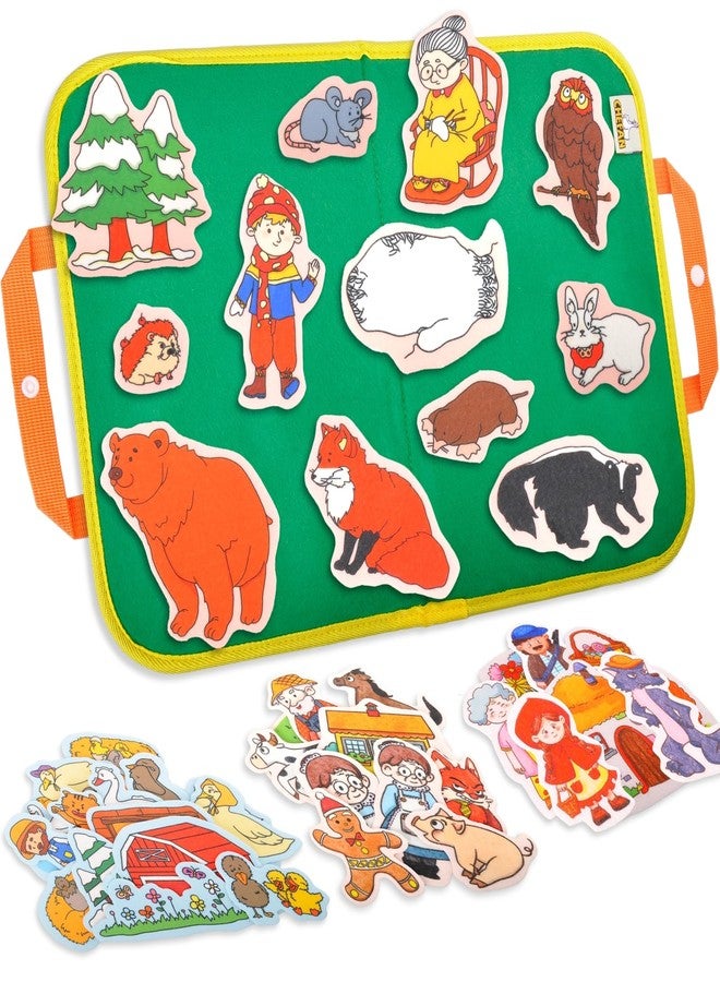 CHEFAN 4 Pack Felt Board Story Set, The Mitten, The Little Red Riding Hood, Gingerbread Man, Ugly Duckling, Precut Felt/Flannel Figure Pieces Teaching Wall for Preschool Activity Early Storytelling - Image 1